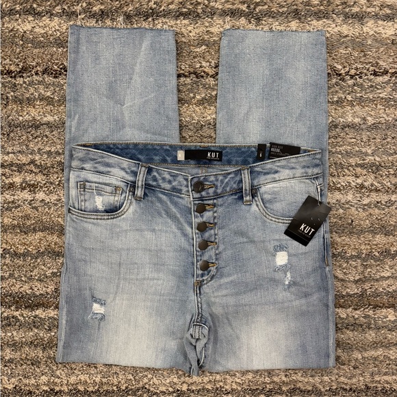 KUT From The Kloth High Rise Reese Ankle Straight Leg Jeans Sz 6 NWT | KUT Jean- - Picture 2 of 13